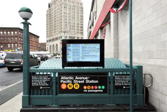 The SAID screen outside the Atlantic-Pacific station.